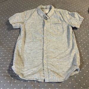(Bundle 3 for $15) Denim & Flower Gray Button Down with Floral Detail Sz 11/12